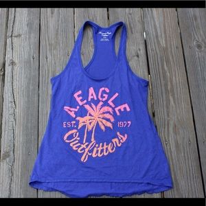 American Eagle Racerback Blue Summer Tank Top
